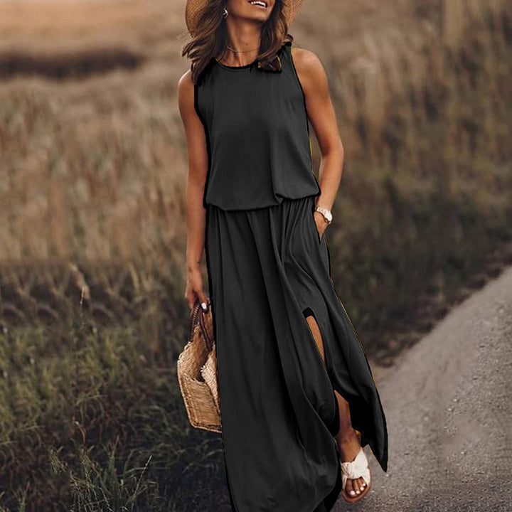 Lisandra | Women's Sleeveless Maxi Dress with Side Slits - image 2