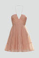 Mina | Women's Halter Mini Dress with Tiered Ruffle Skirt