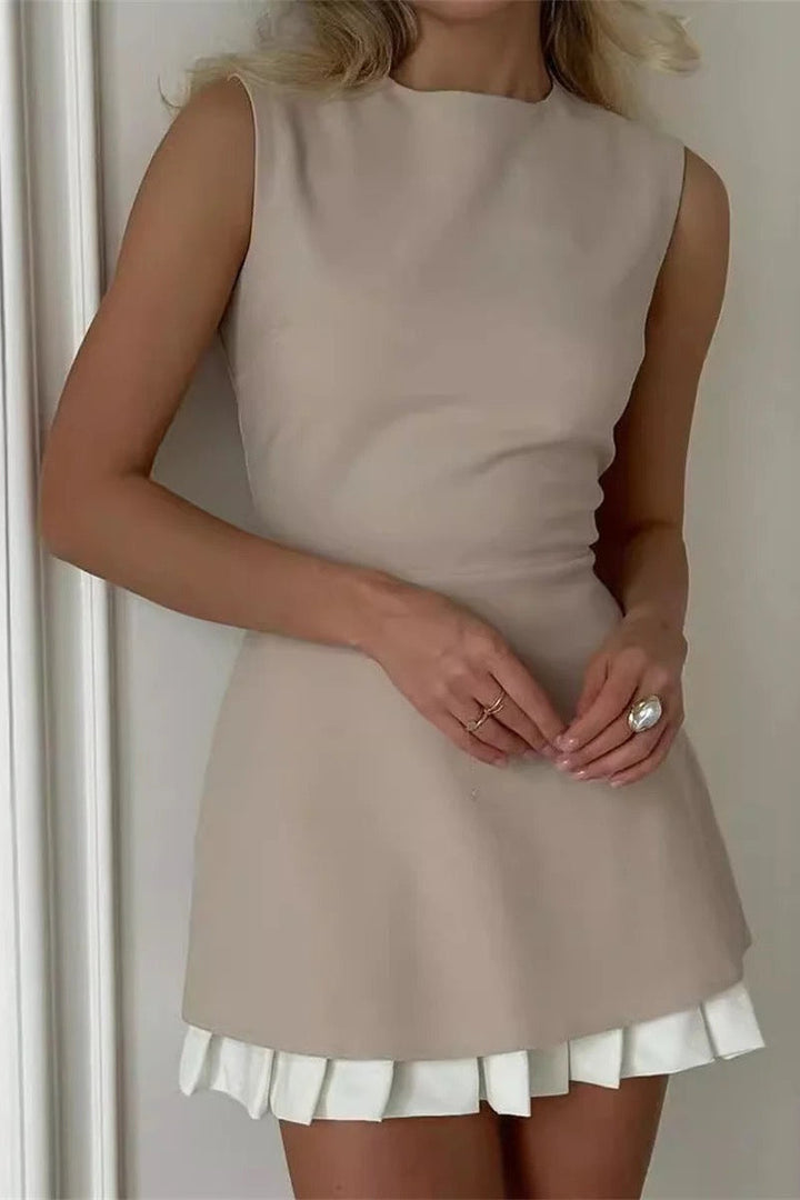 Claribelle | Women's Sleeveless Layered Mini Dress with Round Neck - image 6