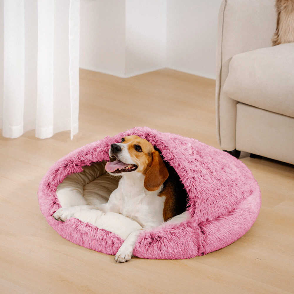 Shoreham | Plush Semi-Enclosed Pet Nest Bed with Hood - image 13