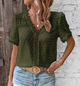 Aurelie | Women's Short Sleeve V-Neck Lace Blouse