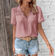 Aurelie | Women's Short Sleeve V-Neck Lace Blouse
