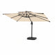 Flax | Cantilever Garden Parasol with Solar LED Lights, 360° Rotating Outdoor Umbrella 2.7 x 3.6m - image 11