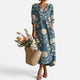 Colleen | Women's Floral Print Midi Dress with Long Sleeves