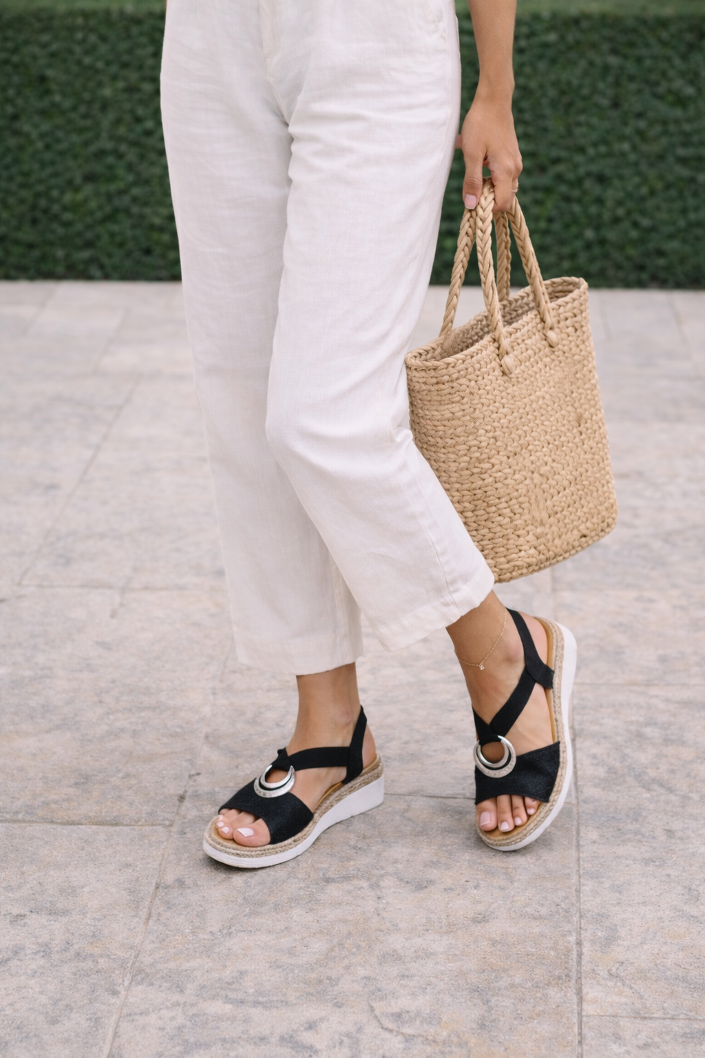 Ulrica | Women's Platform Strap Sandals with Decorative Ring Detail