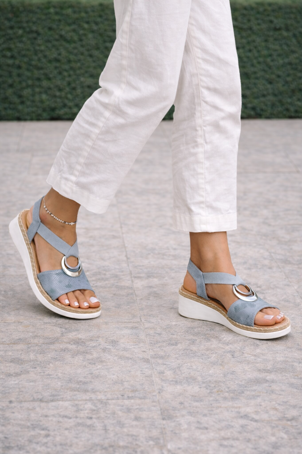 Ulrica | Women's Platform Strap Sandals with Decorative Ring Detail