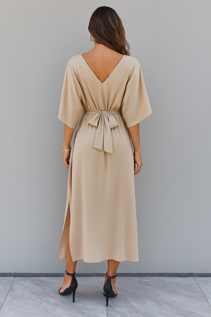 Marla | Women's V-Neck Maxi Dress with Side Slit - image 3