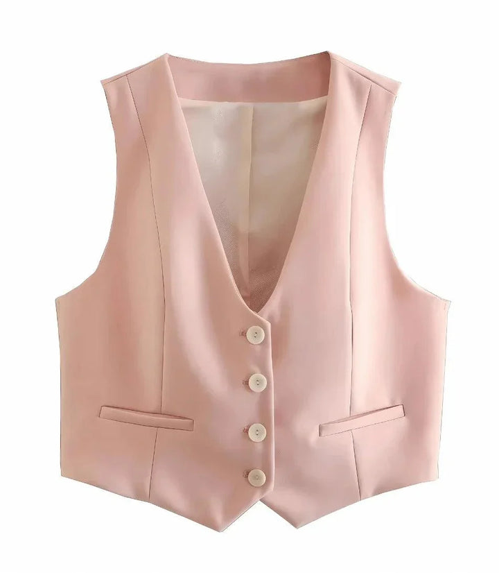 Anwen | Women's Tailored Vest and Wide Leg Pants Set