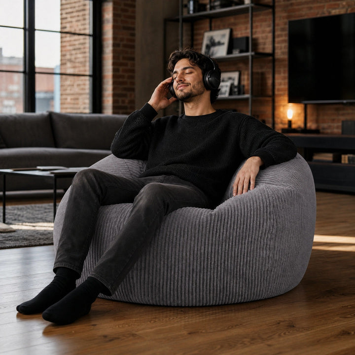 Dirkje | Corduroy Bean Bag Chair, Soft Lounge Seat for Living Room & Bedroom - image 4