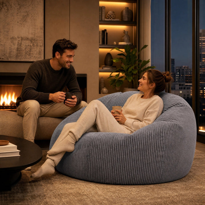 Dirkje | Corduroy Bean Bag Chair, Soft Lounge Seat for Living Room & Bedroom - image 7