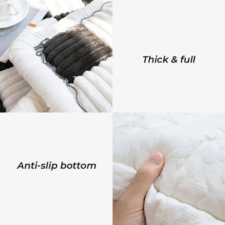 Kurnell | Cream Plaid Chenille Pet Mat and Couch Cover - image 5