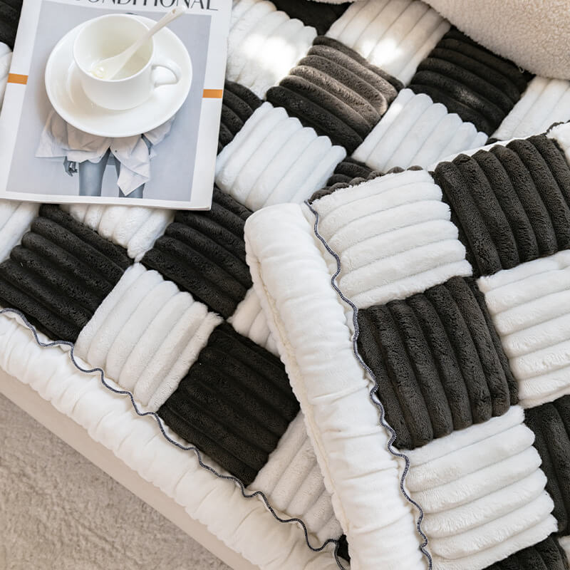 Kurnell | Cream Plaid Chenille Pet Mat and Couch Cover - image 6