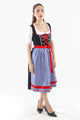 Liesl | Women's Oktoberfest Dirndl Midi Dress with Blue Check Skirt and Contrast Apron - image 1