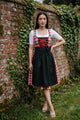 Annegret | Women's Oktoberfest Dirndl Midi Dress with Red Gingham Bodice and Check Apron - image 1
