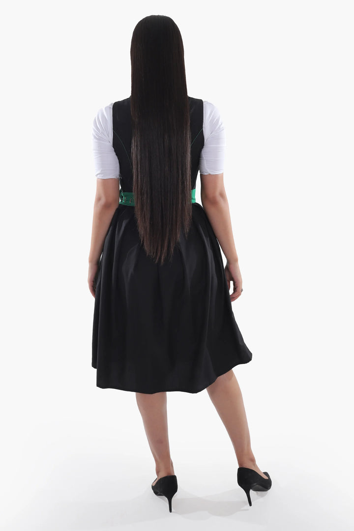 Kunigunde | Women's Oktoberfest Dirndl Midi Dress with Emerald Skirt and Embroidered Bodice - image 7