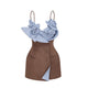 Bridget | Women's Johanna Brown Floral Panelled Mini Dress (Final -US Only)