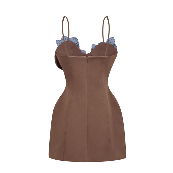 Bridget | Women's Johanna Brown Floral Panelled Mini Dress (Final -US Only)