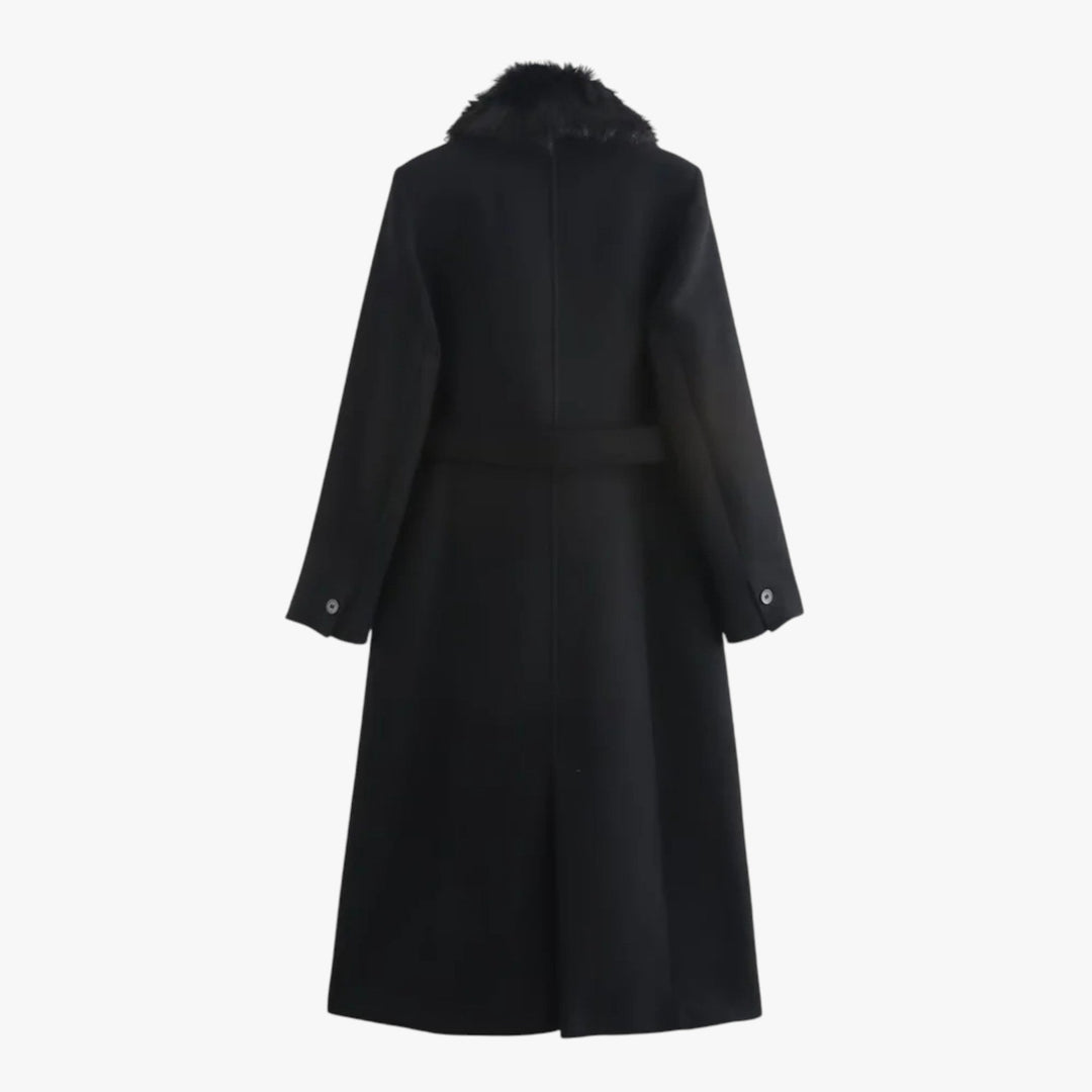 Evangeline | Women's Faux Collar Belted Winter Coat