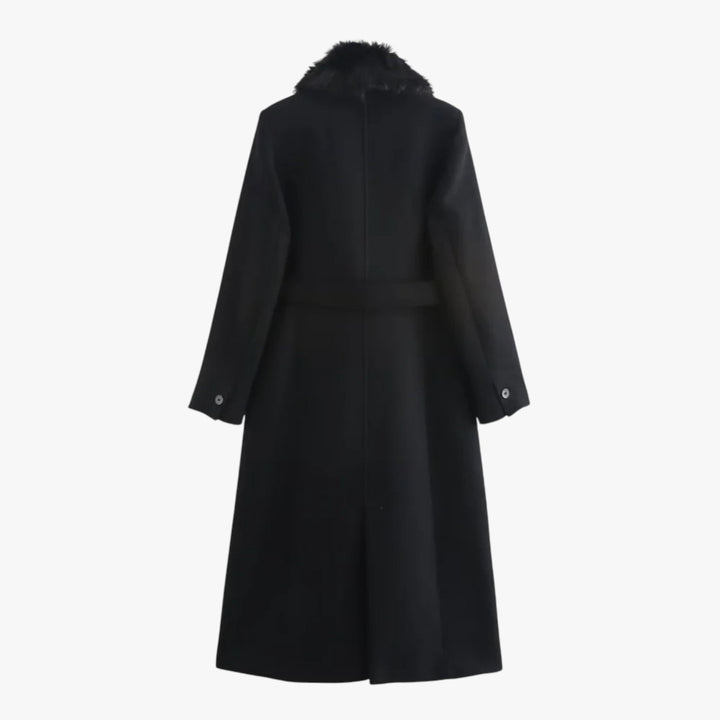 Evangeline | Women's Faux Collar Belted Winter Coat