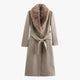 Evangeline | Women's Faux Collar Belted Winter Coat