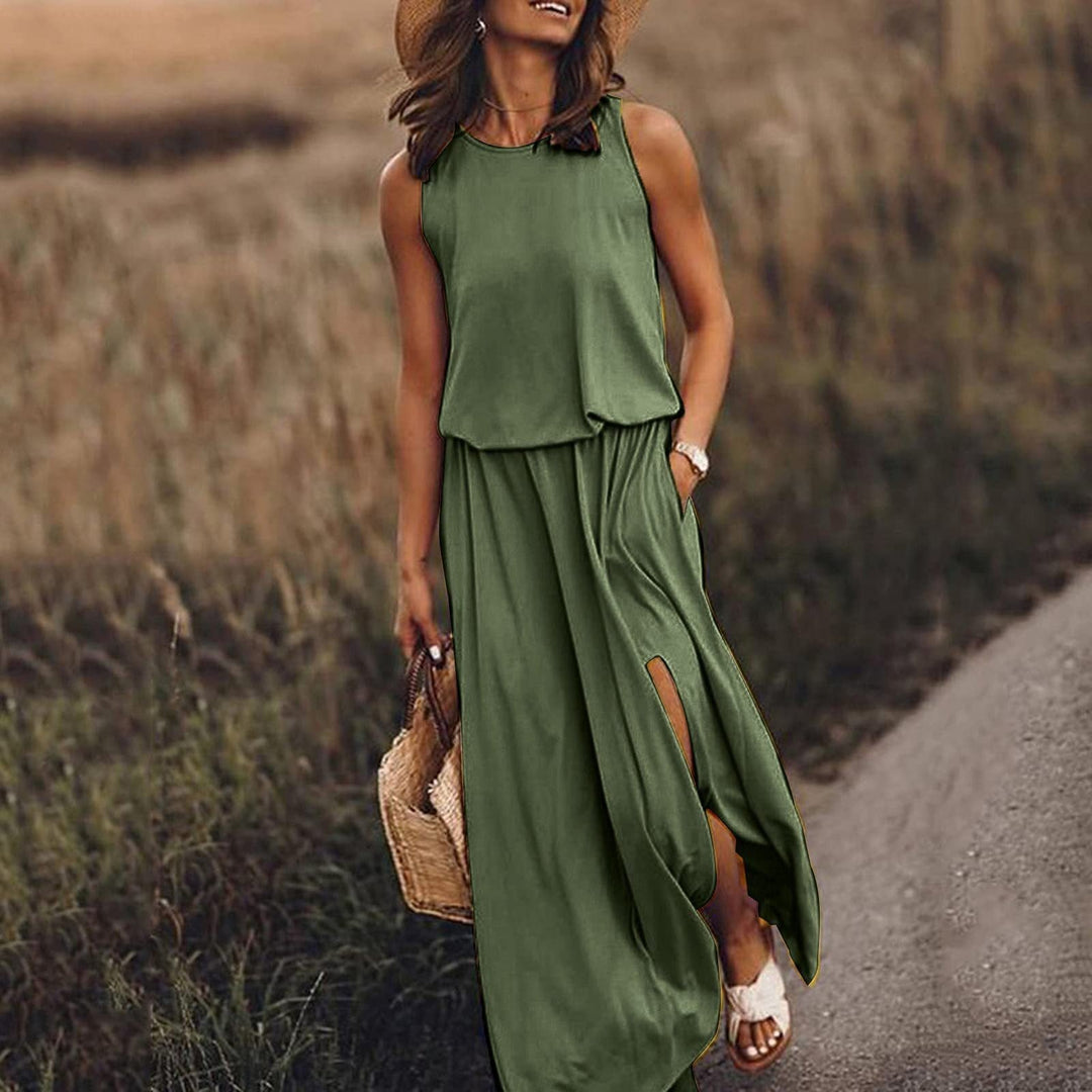 Lisandra | Women's Sleeveless Maxi Dress with Side Slits - image 9