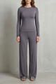 Roseanne | Women's Élan Sleek Simplicity Pure Color Wide-Leg Pants Suit