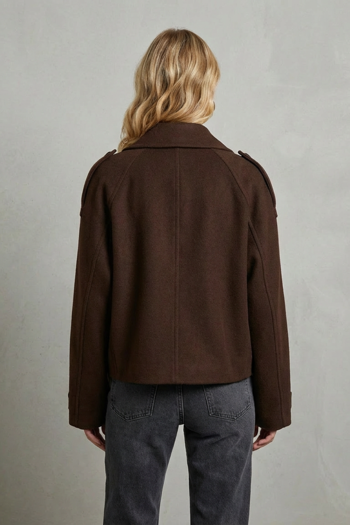 Constance | Women's Élise Double-breasted French Woolen Jacket Cropped City Coat