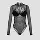 Orlaith | Women's Black Muse Lace-Mesh Bodysuit