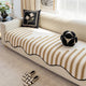 Moruya | Chevron Stripe Chenille Couch Cover with Wavy Edges - image 9