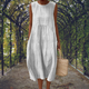 Zephyrine | Women's Sleeveless Embroidered Midi Dress with Round Neck - image 4