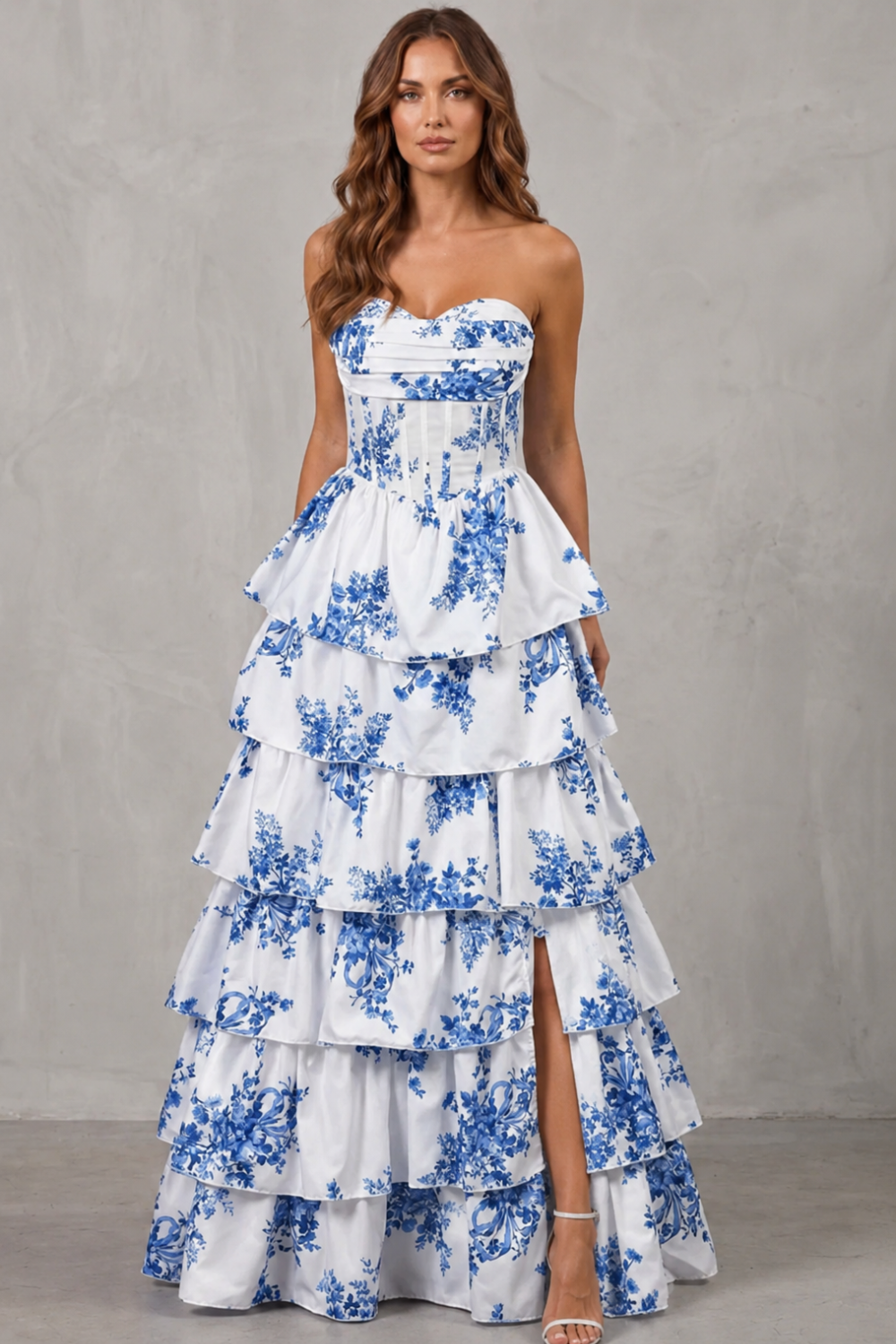 Beatrix | Women's Layered floral couture Maxi dress