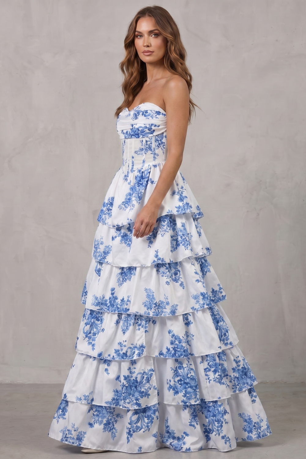 Beatrix | Women's Layered floral couture Maxi dress