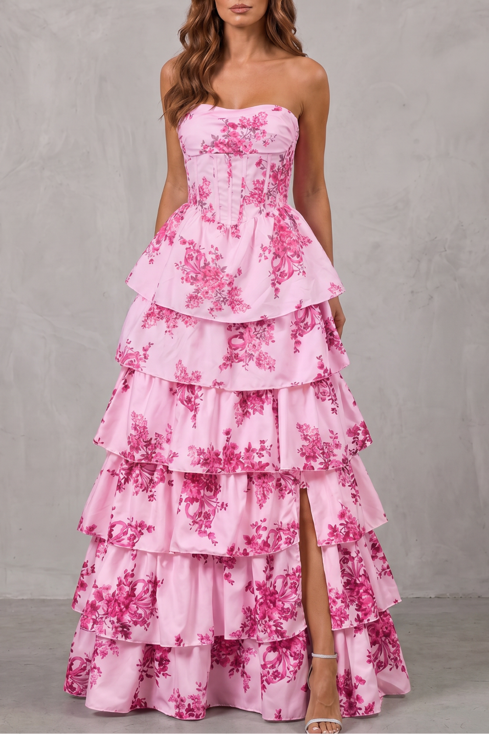Beatrix | Women's Layered floral couture Maxi dress