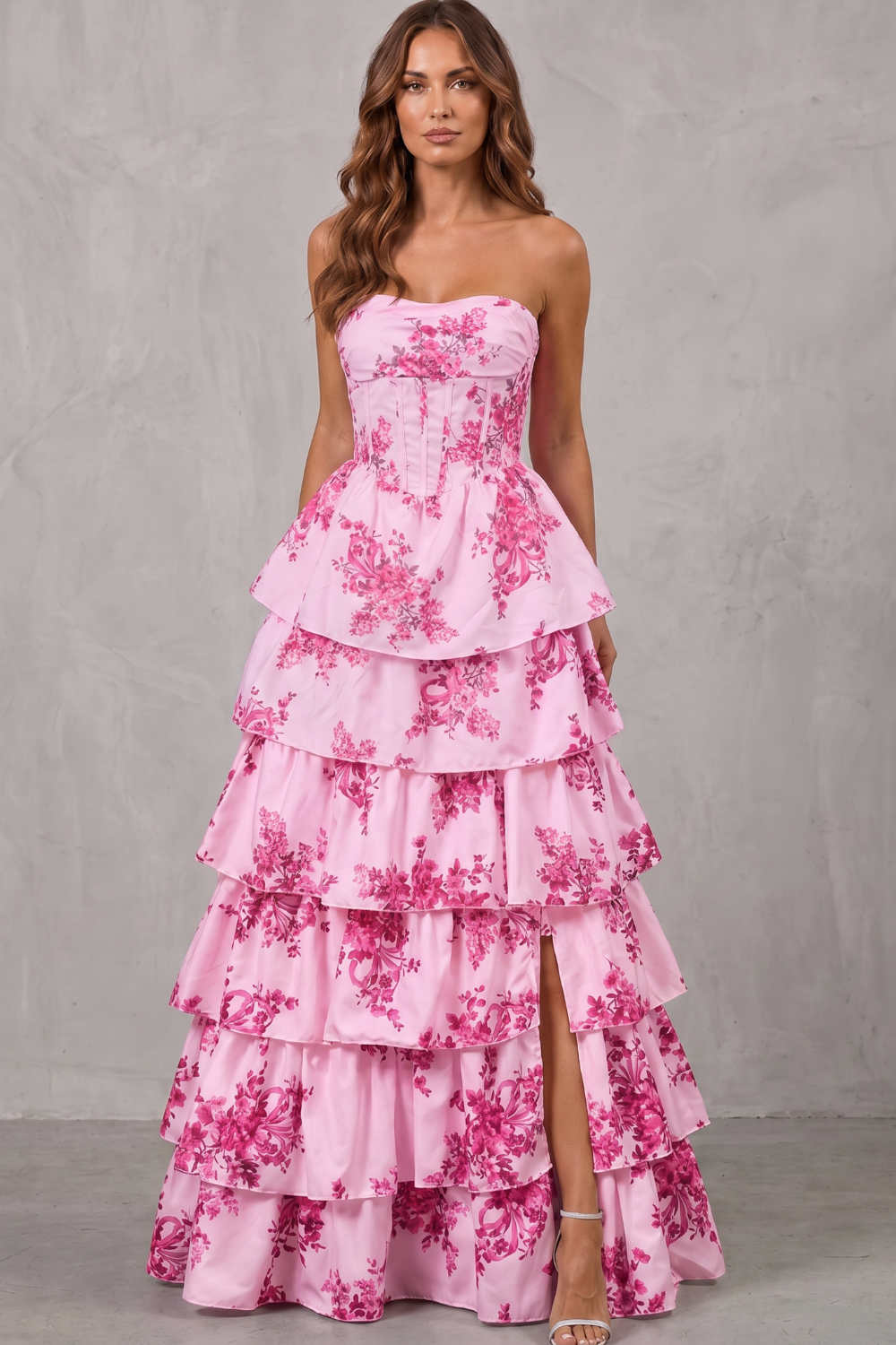 Beatrix | Women's Layered floral couture Maxi dress
