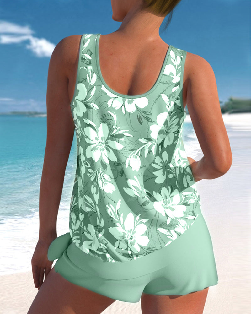 Maelane | Women's Printed Tankini Set with Swim Shorts - image 8