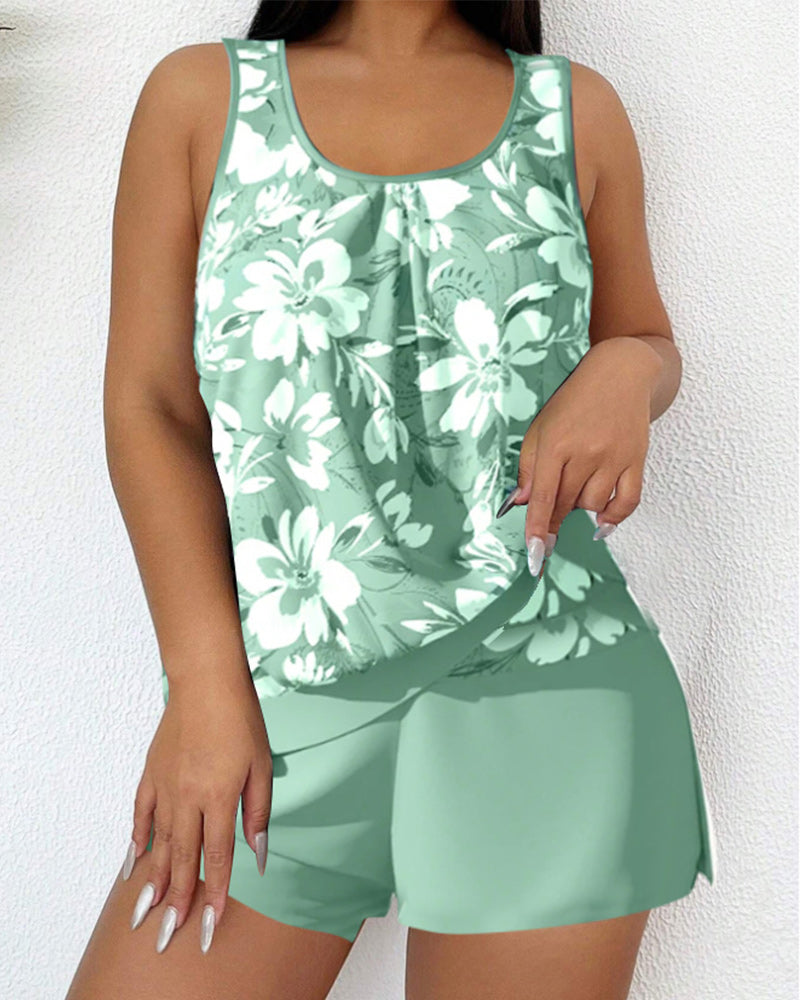 Maelane | Women's Printed Tankini Set with Swim Shorts - image 10