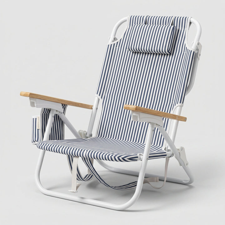 Mosman | Folding Beach Chair with Cooler Pocket & Cup Holder, Portable Reclining Chair - image 3