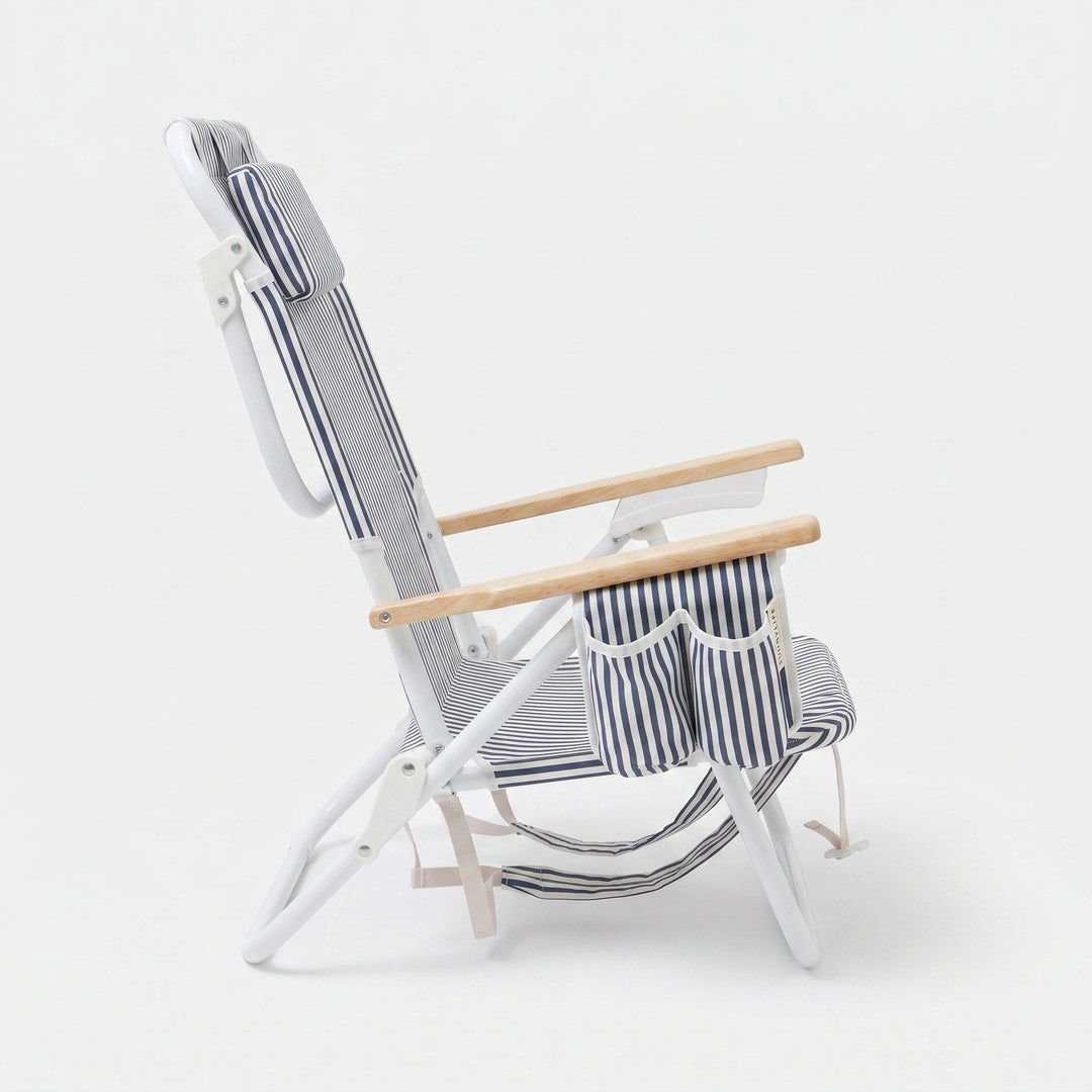 Mosman | Folding Beach Chair with Cooler Pocket & Cup Holder, Portable Reclining Chair - image 4