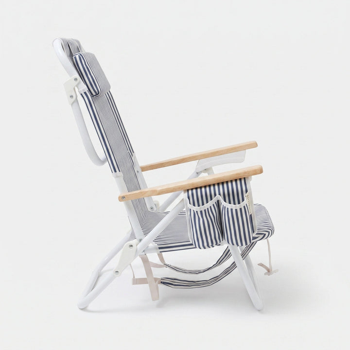 Mosman | Folding Beach Chair with Cooler Pocket & Cup Holder, Portable Reclining Chair - image 4