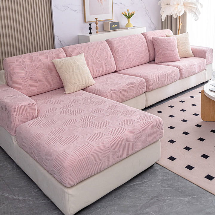 Rye | Honeycomb Jacquard Stretch Sectional Couch Cover - image 11