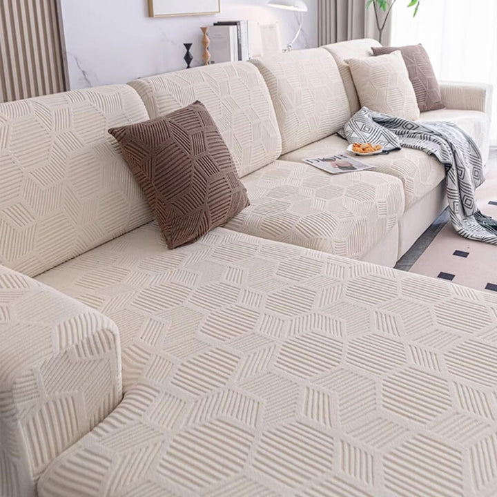 Rye | Honeycomb Jacquard Stretch Sectional Couch Cover - image 2