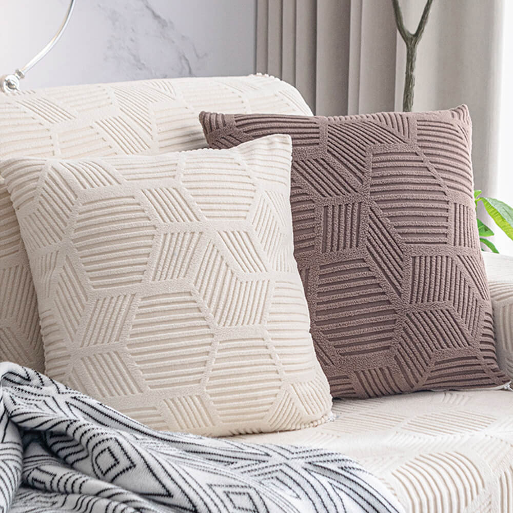 Rye | Honeycomb Jacquard Stretch Sectional Couch Cover - image 4
