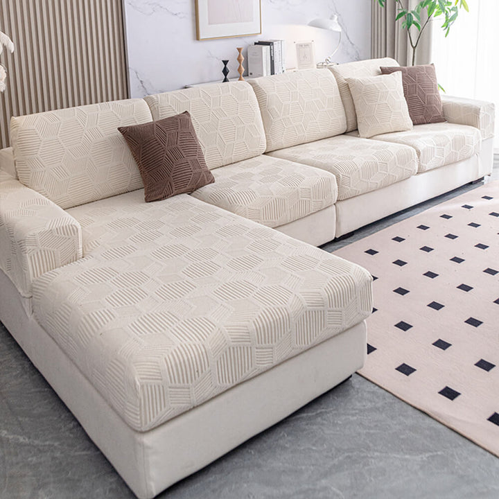 Rye | Honeycomb Jacquard Stretch Sectional Couch Cover - image 10