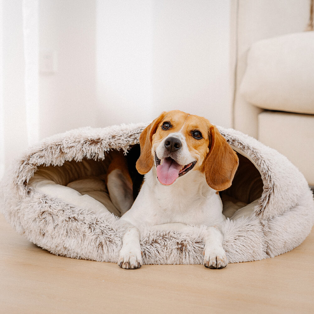 Shoreham | Plush Semi-Enclosed Pet Nest Bed with Hood - image 2