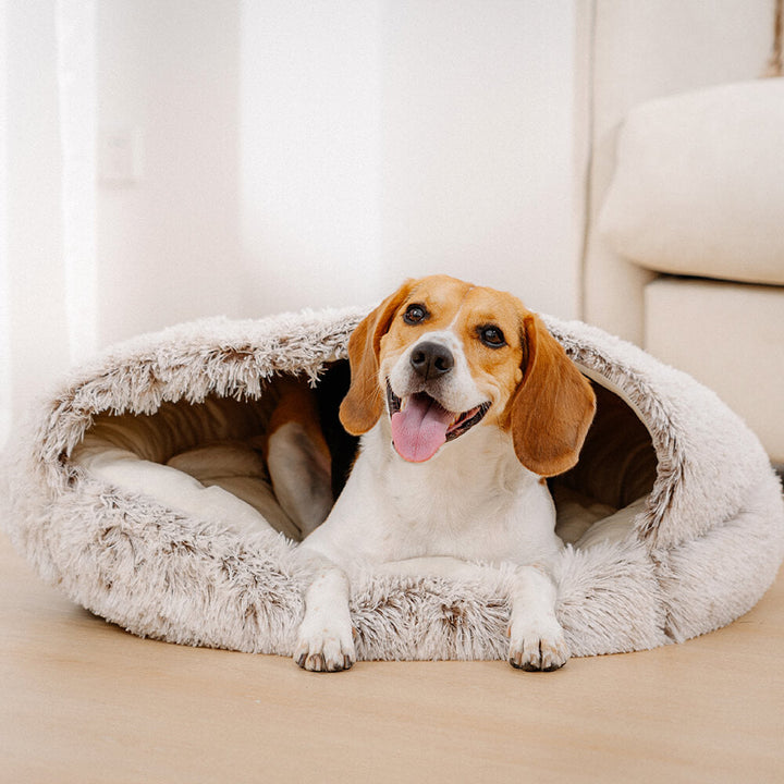 Shoreham | Plush Semi-Enclosed Pet Nest Bed with Hood - image 2