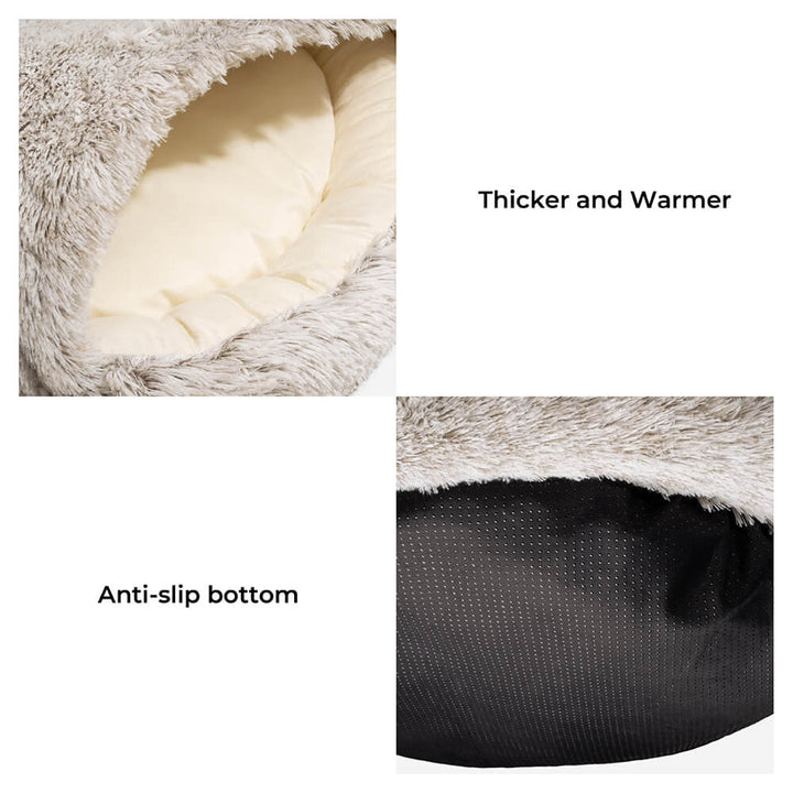 Shoreham | Plush Semi-Enclosed Pet Nest Bed with Hood - image 4