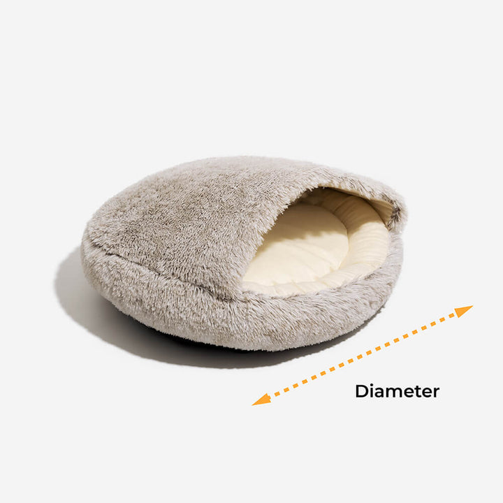 Shoreham | Plush Semi-Enclosed Pet Nest Bed with Hood - image 10