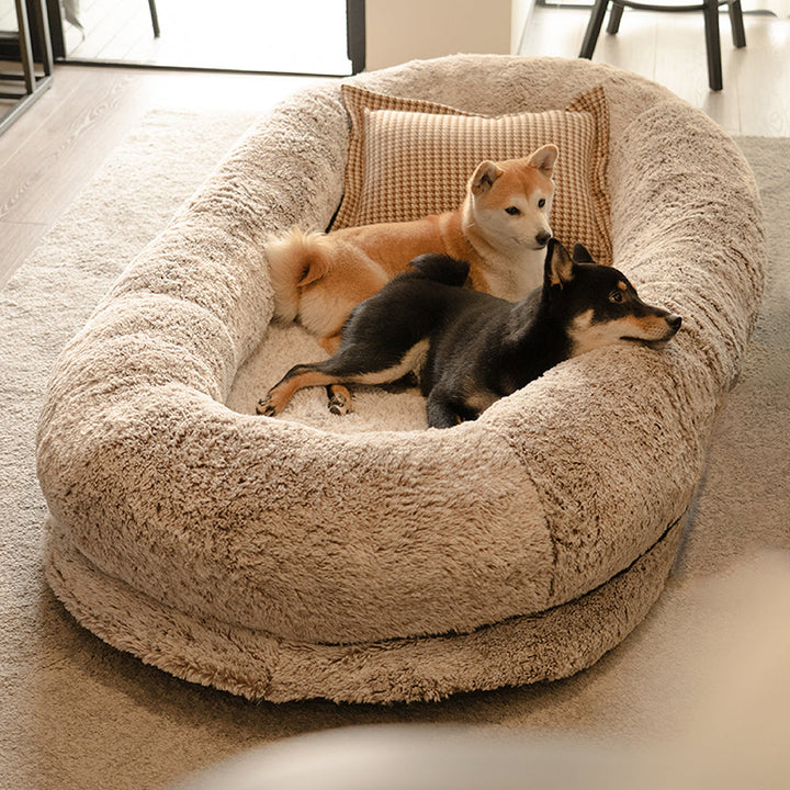 Inverloch | Extra Large Human Dog Bed with Faux Fur Throw - image 5