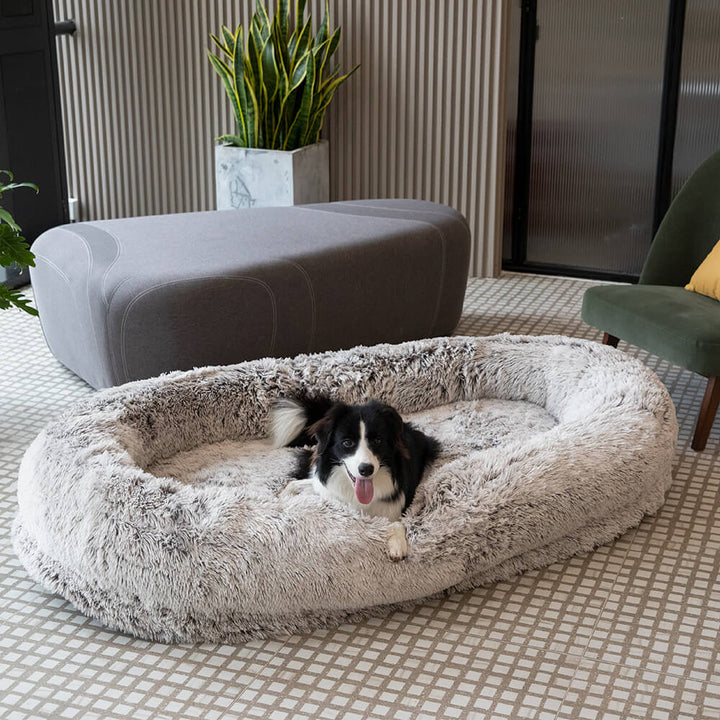 Inverloch | Extra Large Human Dog Bed with Faux Fur Throw - image 11