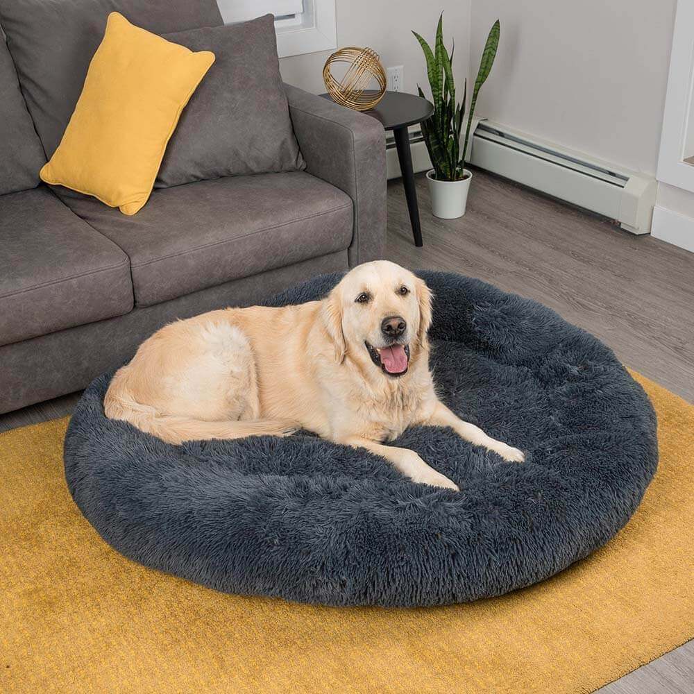 Tamarama | Fluffy Round Faux Fur Dog Bed - image 1